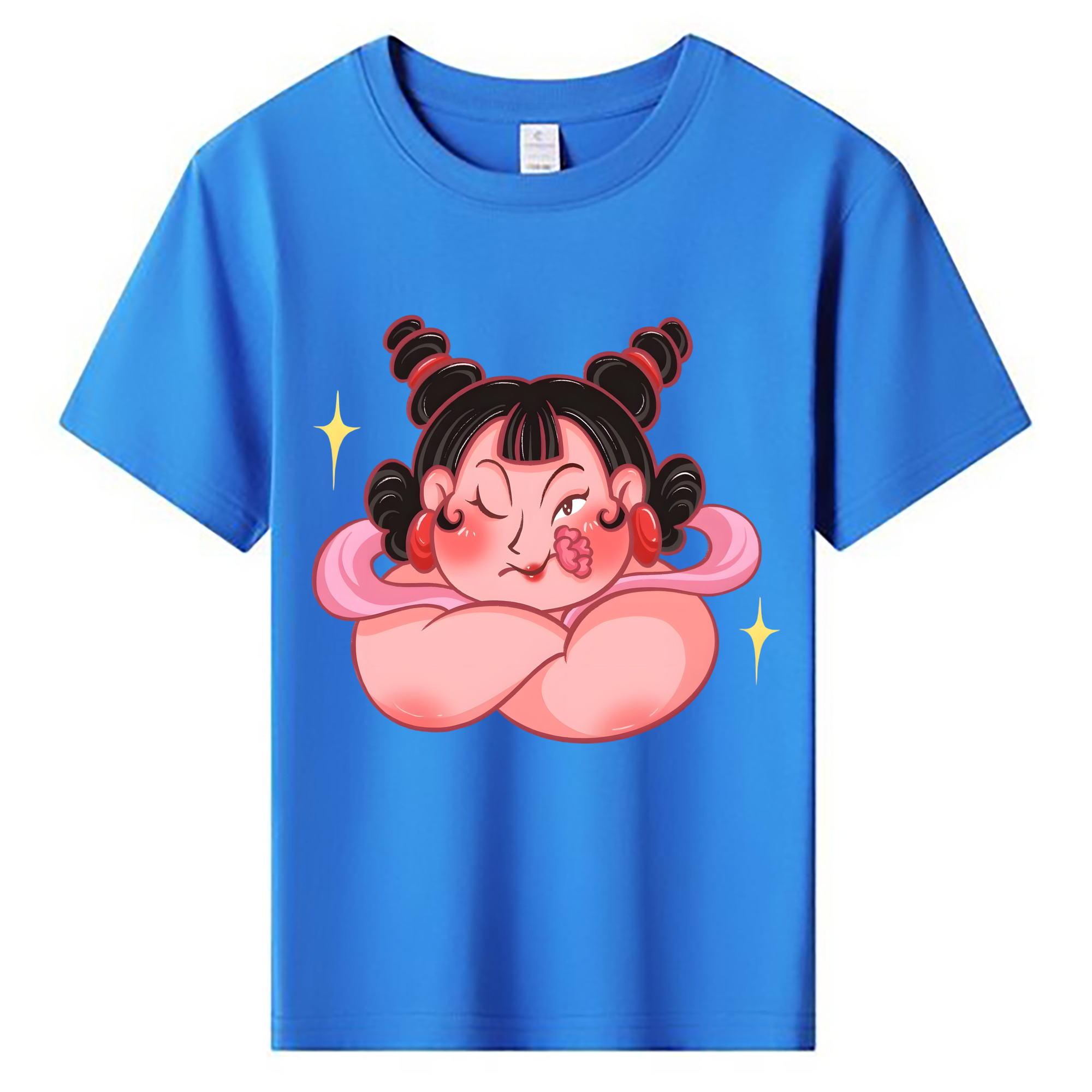 （画像用） Ne Zha 2 ナタ 魔童の大暴れ 綿100％キッズTシャツ（フロントプリント）